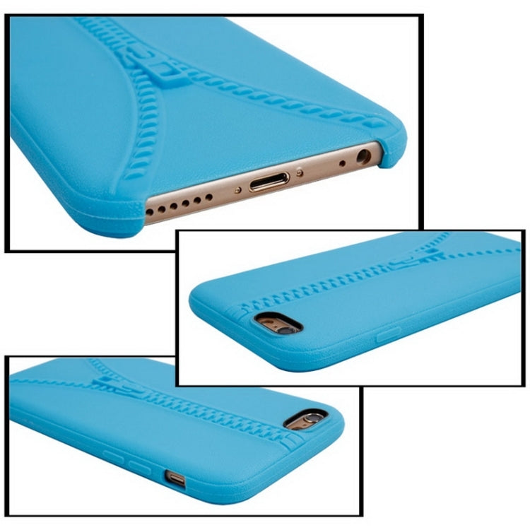 Zipper Texture Solid Color TPU Protective Case for iPhone 6