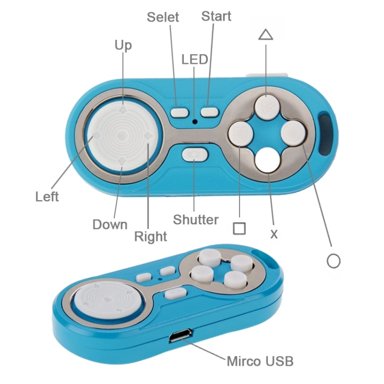 Portable Bluetooth Wireless Mini Gamepad / Remote Shutter for Android / IOS Devices(Blue)