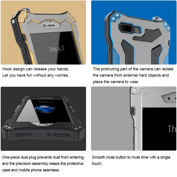 Professional and Powerful Dustproof Shatter-resistant Shockproof IPX7 Waterproof Carbon Fibre Metal Protective Case for iPhone 6 & 6s