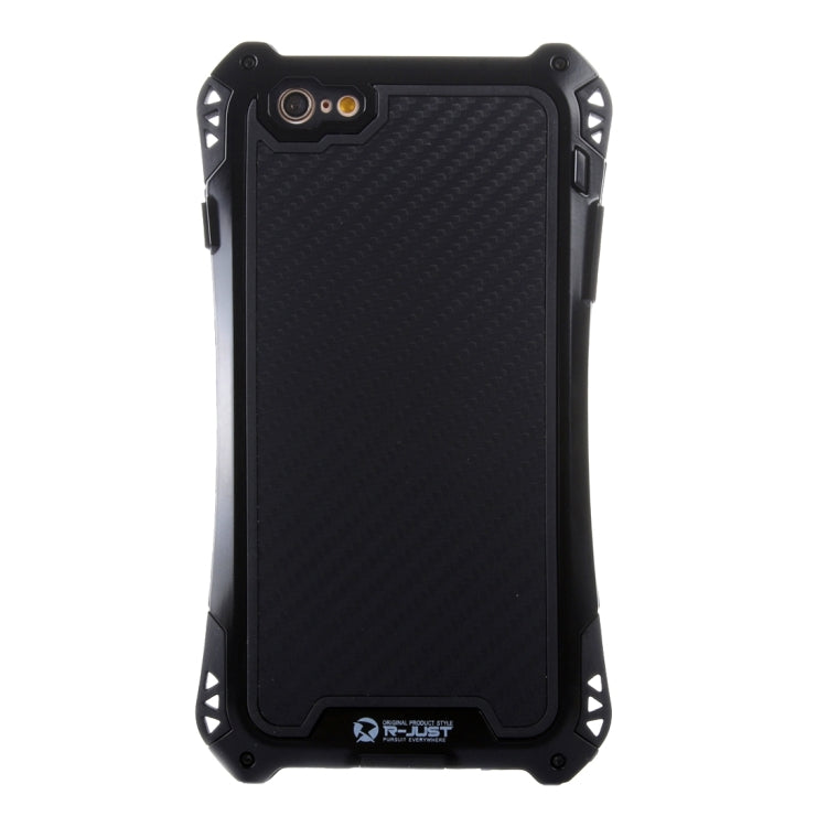 Professional and Powerful Dustproof Shatter-resistant Shockproof Tiny Waist Transformers Style Carbon Fibre Metal Protective Case with Tempered Glass Front Film Cover for iPhone 6 & 6s