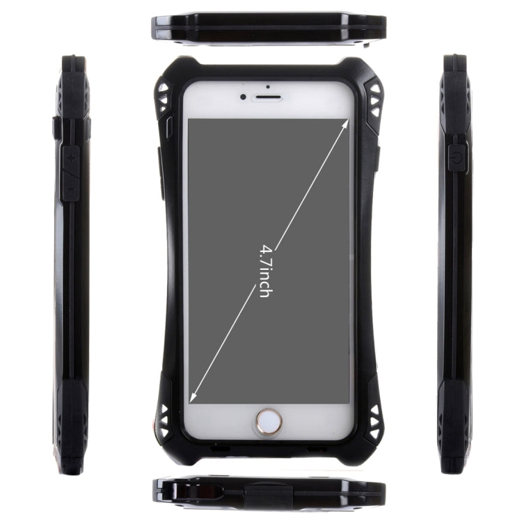 Professional and Powerful Dustproof Shatter-resistant Shockproof Tiny Waist Transformers Style Carbon Fibre Metal Protective Case with Tempered Glass Front Film Cover for iPhone 6 & 6s