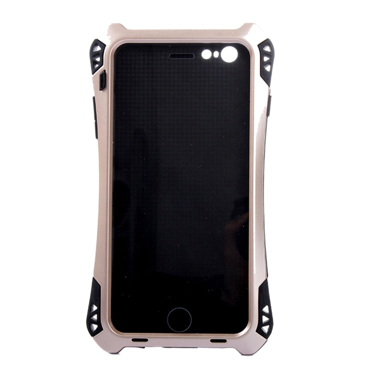 Professional and Powerful Dustproof Shatter-resistant Shockproof Tiny Waist Transformers Style Carbon Fibre Metal Protective Case with Tempered Glass Front Film Cover for iPhone 6 & 6s