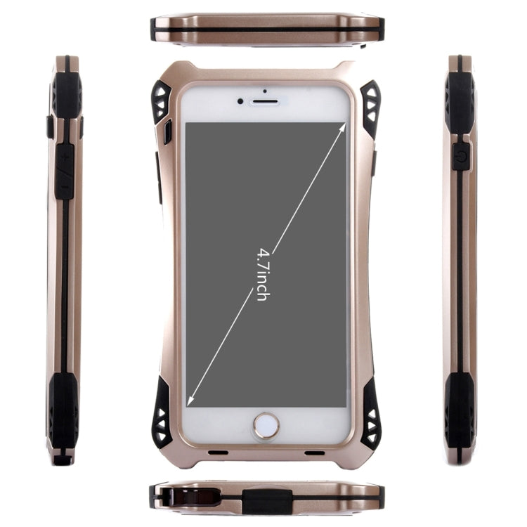Professional and Powerful Dustproof Shatter-resistant Shockproof Tiny Waist Transformers Style Carbon Fibre Metal Protective Case with Tempered Glass Front Film Cover for iPhone 6 & 6s