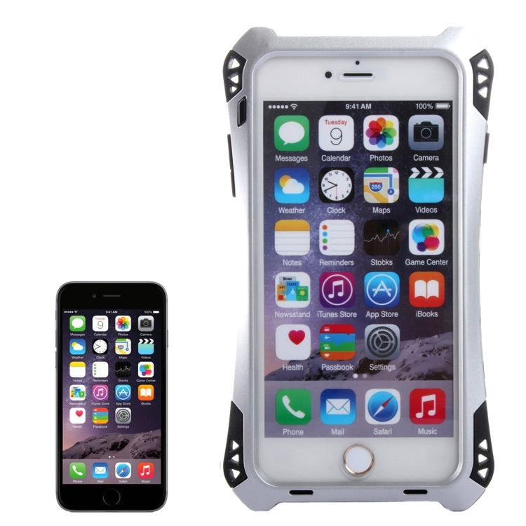 Professional and Powerful Dustproof Shatter-resistant Shockproof Tiny Waist Transformers Style Carbon Fibre Metal Protective Case with Tempered Glass Front Film Cover for iPhone 6 & 6s