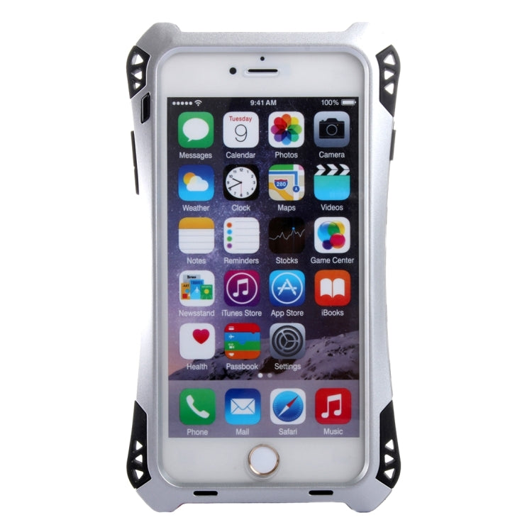 Professional and Powerful Dustproof Shatter-resistant Shockproof Tiny Waist Transformers Style Carbon Fibre Metal Protective Case with Tempered Glass Front Film Cover for iPhone 6 & 6s