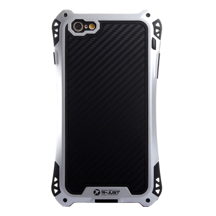 Professional and Powerful Dustproof Shatter-resistant Shockproof Tiny Waist Transformers Style Carbon Fibre Metal Protective Case with Tempered Glass Front Film Cover for iPhone 6 & 6s