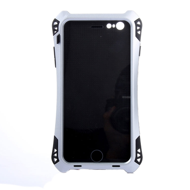 Professional and Powerful Dustproof Shatter-resistant Shockproof Tiny Waist Transformers Style Carbon Fibre Metal Protective Case with Tempered Glass Front Film Cover for iPhone 6 & 6s