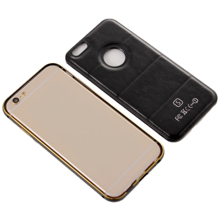 Separable Leather Case Back Shell Cover for iPhone 6 & 6s(Black)
