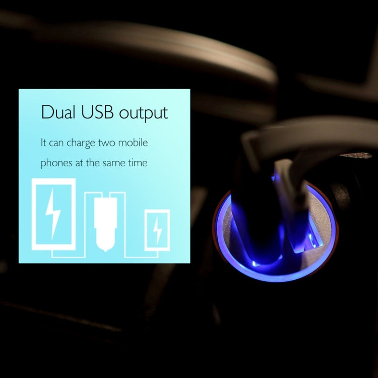 ROCK 5V 2.1A Dual USB Port Raid Car Charger Auto Adapter, For iPhone, Galaxy,  Huawei, Xiaomi, LG, HTC and other Smart Phones