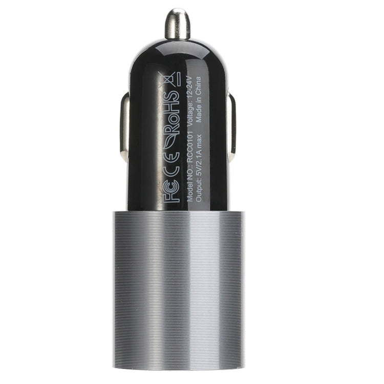 ROCK 5V 2.1A Dual USB Port Raid Car Charger Auto Adapter, For iPhone, Galaxy,  Huawei, Xiaomi, LG, HTC and other Smart Phones