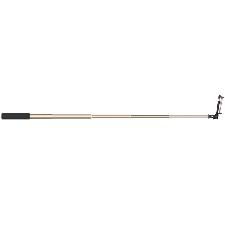 ROCK ROT0716 Portable Wire Control Selfie Stick Monopod Folding Extendable Handheld Holder with Mirror for iOS & Android Phone, Folded Length: 24.5cm, Extension Length: 90cm(Gold)