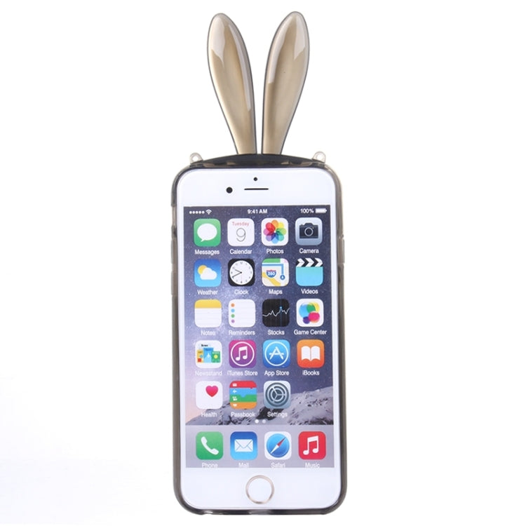 3D Folding Diamond-Encrusted Rabbit Ear Pattern TPU Protective Case for iPhone 6 & 6S