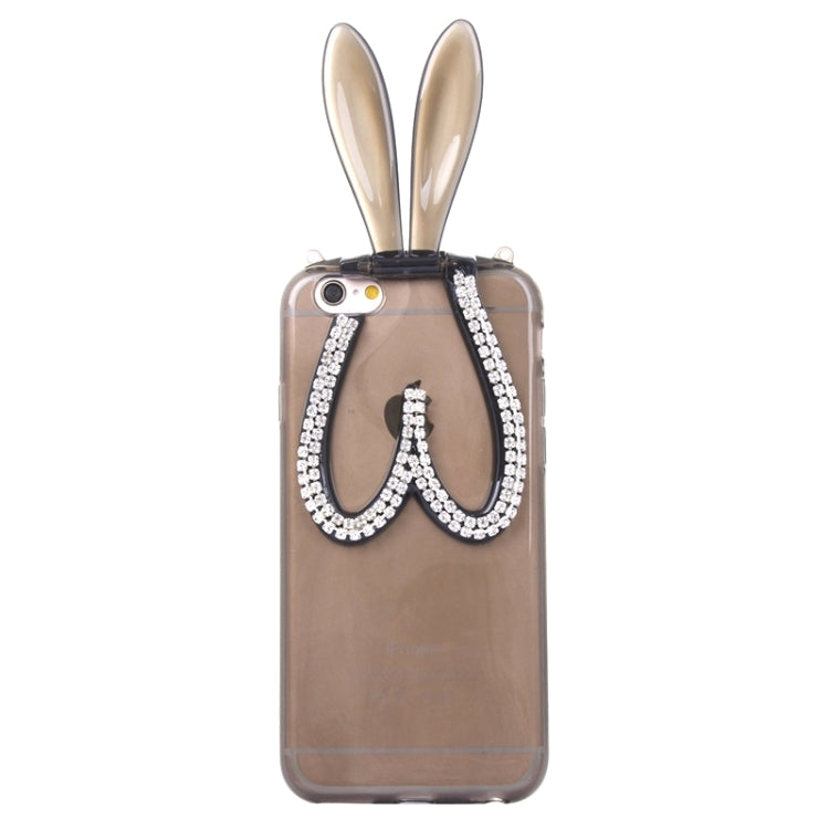 3D Folding Diamond-Encrusted Rabbit Ear Pattern TPU Protective Case for iPhone 6 & 6S