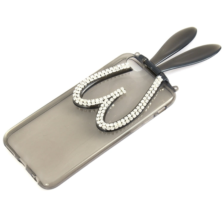 3D Folding Diamond-Encrusted Rabbit Ear Pattern TPU Protective Case for iPhone 6 & 6S