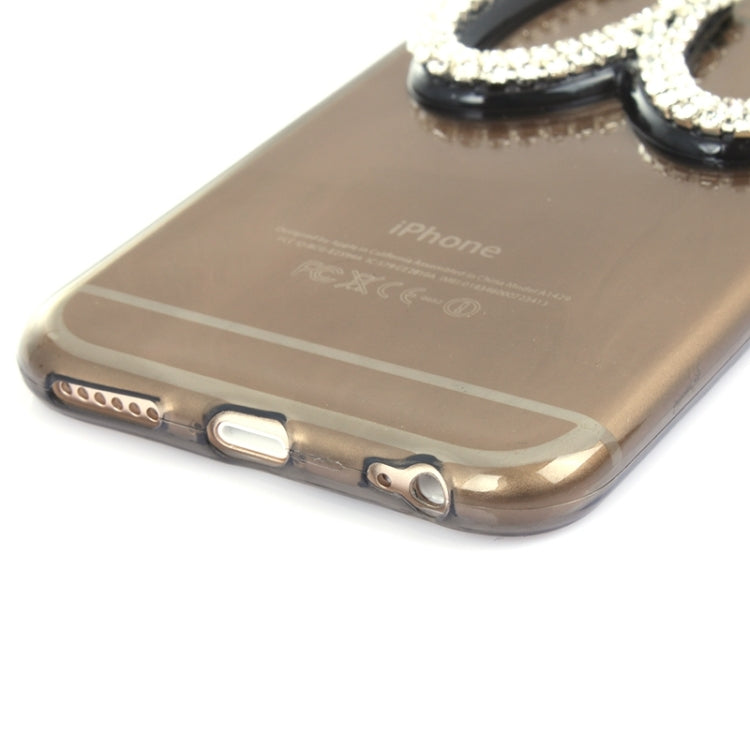 3D Folding Diamond-Encrusted Rabbit Ear Pattern TPU Protective Case for iPhone 6 & 6S