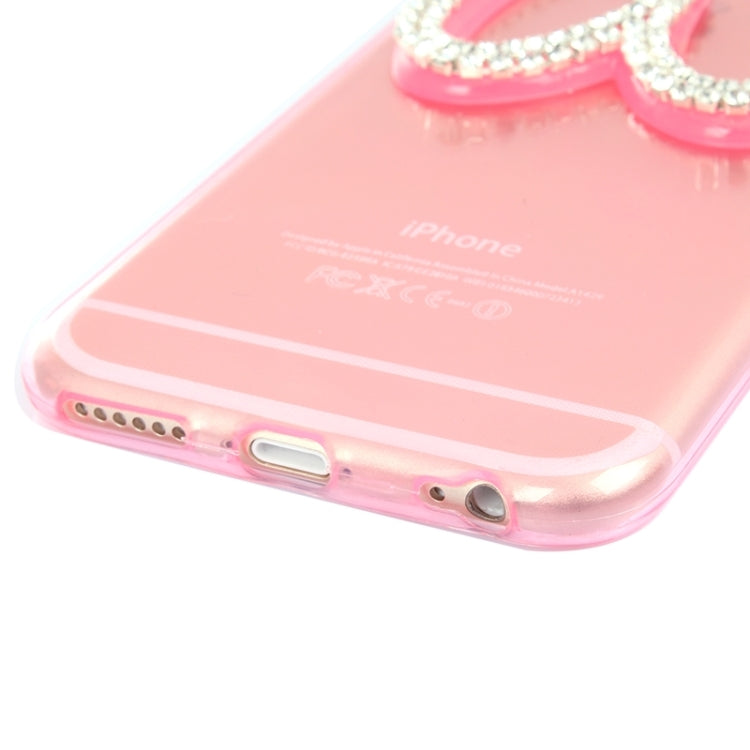 3D Folding Diamond-Encrusted Rabbit Ear Pattern TPU Protective Case for iPhone 6 & 6S