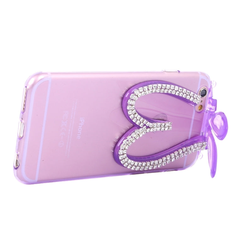 3D Folding Diamond-Encrusted Rabbit Ear Pattern TPU Protective Case for iPhone 6 & 6S