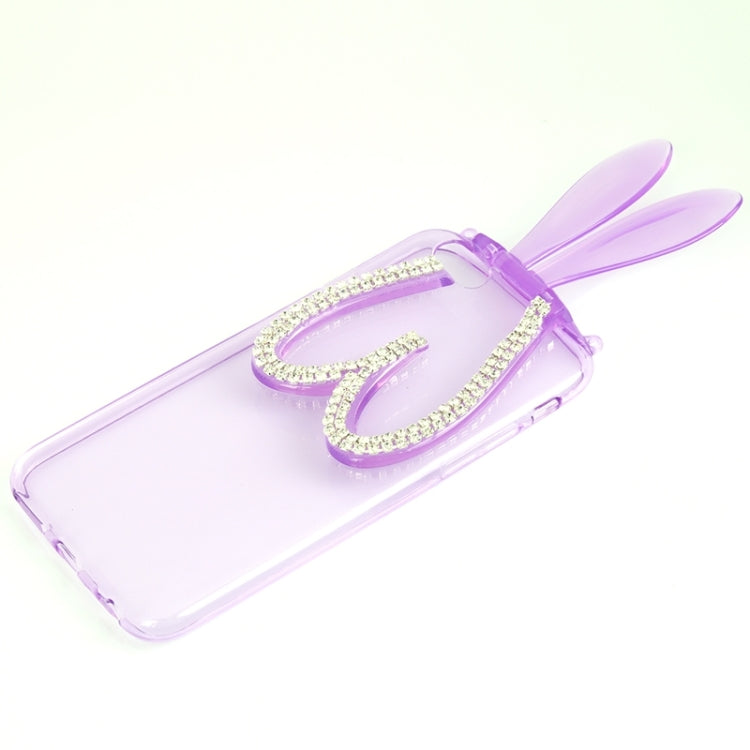 3D Folding Diamond-Encrusted Rabbit Ear Pattern TPU Protective Case for iPhone 6 & 6S