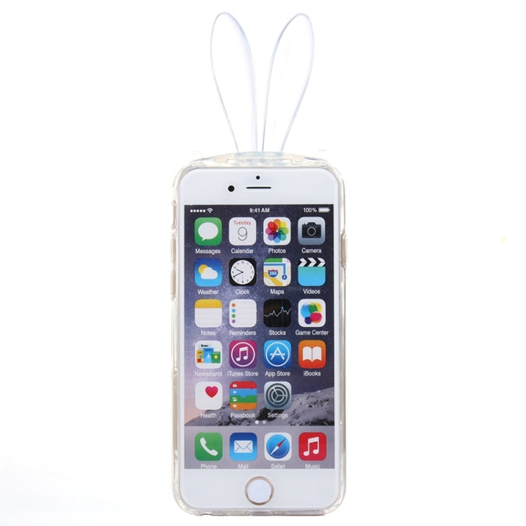 3D Folding Diamond-Encrusted Rabbit Ear Pattern TPU Protective Case for iPhone 6 & 6S