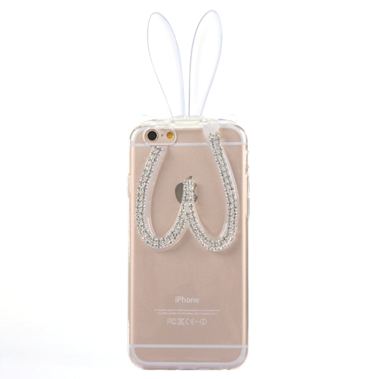 3D Folding Diamond-Encrusted Rabbit Ear Pattern TPU Protective Case for iPhone 6 & 6S