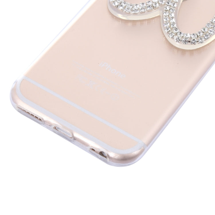 3D Folding Diamond-Encrusted Rabbit Ear Pattern TPU Protective Case for iPhone 6 & 6S