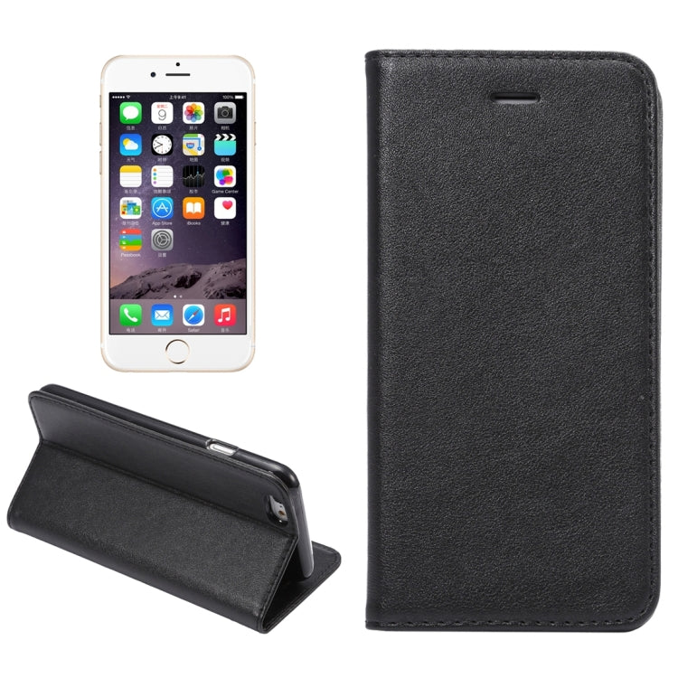 Sheep Texture Magnetic Adsorption Horizontal Flip PU Leather Case with Card Slot & Holder for iPhone 6 & 6s