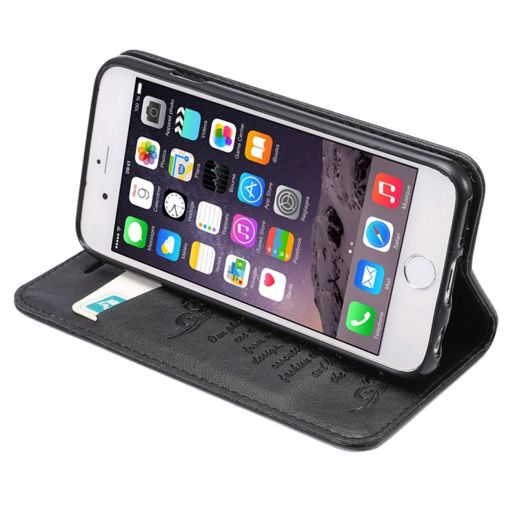 Sheep Texture Magnetic Adsorption Horizontal Flip PU Leather Case with Card Slot & Holder for iPhone 6 & 6s