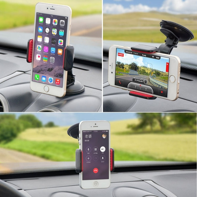 360 Degrees Rotating Suction Cup Car Mount Holder , For iPhone, Galaxy, Huawei, Xiaomi, LG, HTC and other Smartphones with Screen between 4.0-5.5 inch(Black)