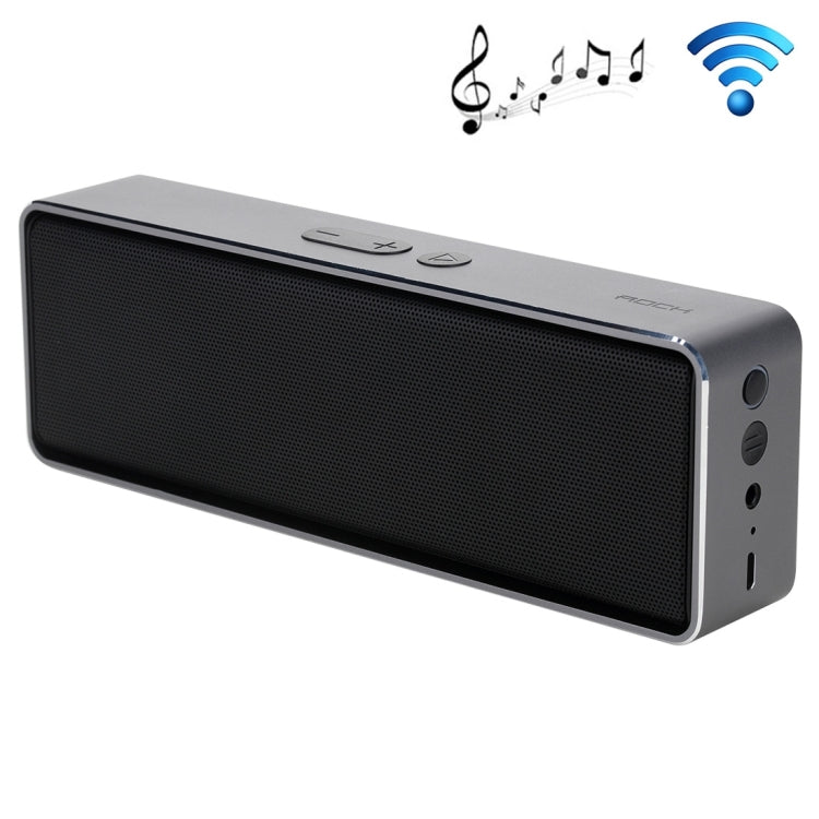 Rock MUBOX Portable Aluminum Stereo Bluetooth V4.0 Music Speaker with Two Strong Speaker Drivers & Mic, Support NFC & AUX IN