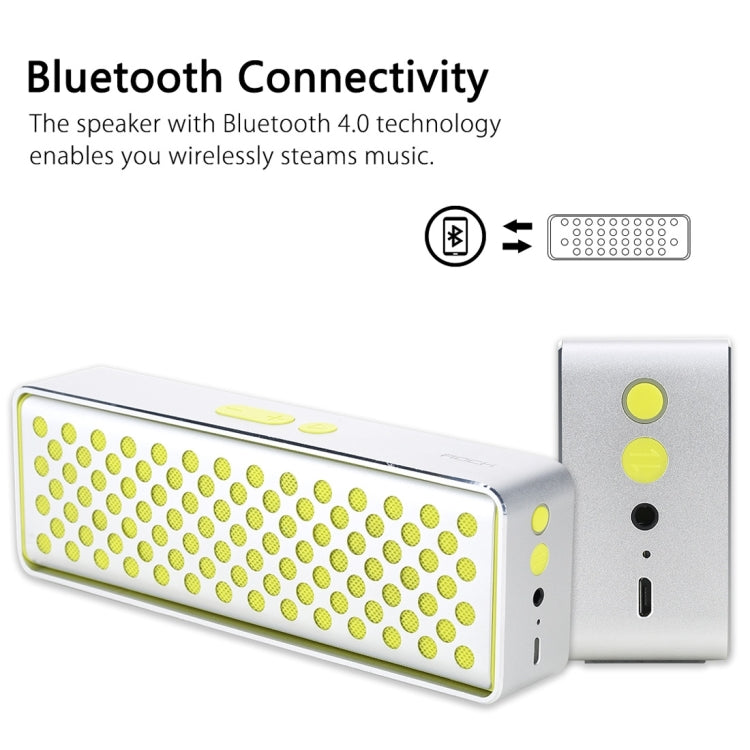 Rock MUBOX Portable Aluminum Stereo Bluetooth V4.0 Music Speaker with Two Strong Speaker Drivers & Mic, Support NFC & AUX IN