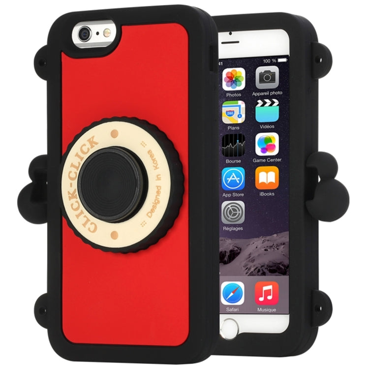ROCK 3D Click-Click Camera Shaped Silicone Case with Strap & Remote Shutter for iPhone 6 & 6s