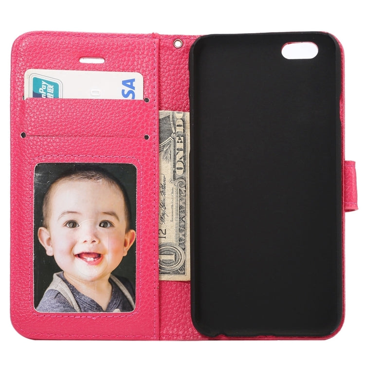 Litchi Texture Horizontal Flip Leather Case with Card Slots & Holder & Wallet & Photo Frame & Lanyard for iPhone 6 & 6s