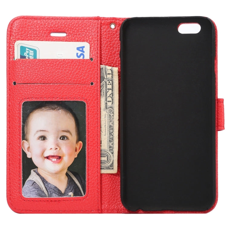 Litchi Texture Horizontal Flip Leather Case with Card Slots & Holder & Wallet & Photo Frame & Lanyard for iPhone 6 & 6s