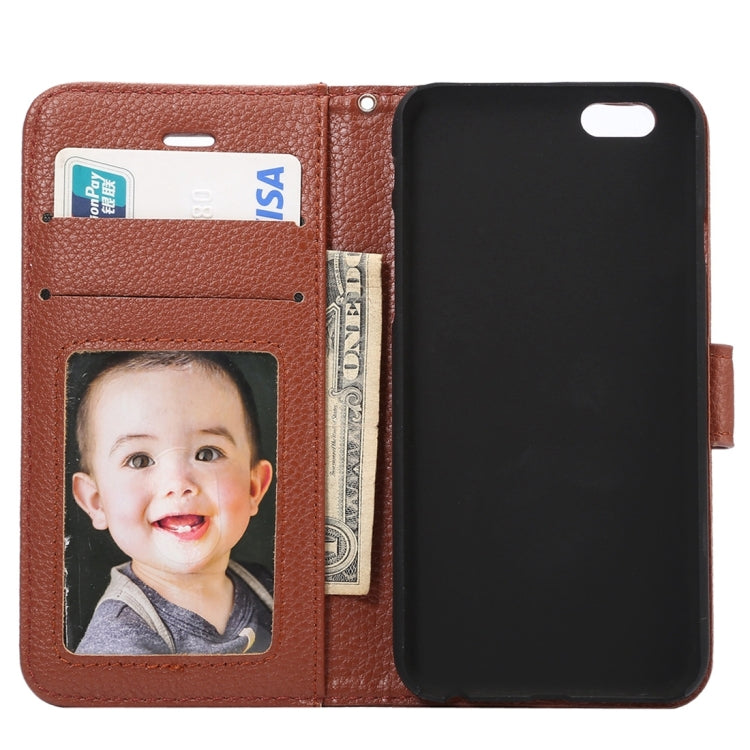 Litchi Texture Horizontal Flip Leather Case with Card Slots & Holder & Wallet & Photo Frame & Lanyard for iPhone 6 & 6s