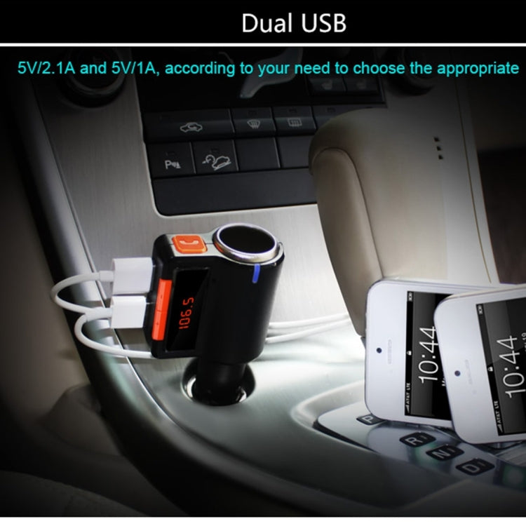 BC09 Bluetooth Handsfree Car Kit FM Transmitter, 5V 3.1A Car Charger, For iPhone, Galaxy, Sony, Lenovo, HTC, Huawei, and other Smartphones