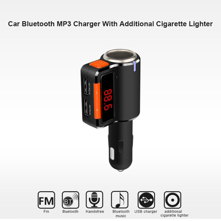 BC09 Bluetooth Handsfree Car Kit FM Transmitter, 5V 3.1A Car Charger, For iPhone, Galaxy, Sony, Lenovo, HTC, Huawei, and other Smartphones