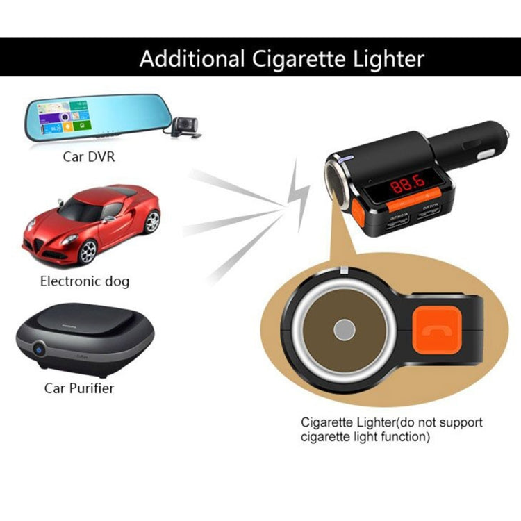 BC09 Bluetooth Handsfree Car Kit FM Transmitter, 5V 3.1A Car Charger, For iPhone, Galaxy, Sony, Lenovo, HTC, Huawei, and other Smartphones