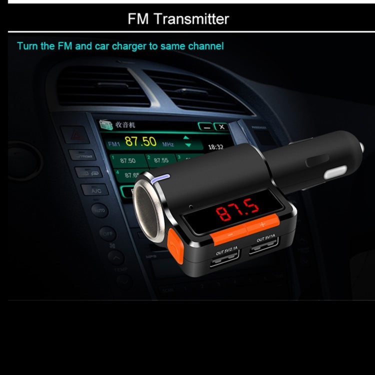 BC09 Bluetooth Handsfree Car Kit FM Transmitter, 5V 3.1A Car Charger, For iPhone, Galaxy, Sony, Lenovo, HTC, Huawei, and other Smartphones