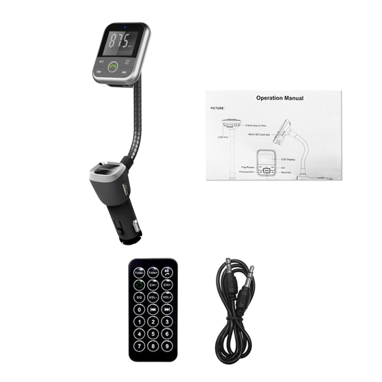 BT67 Bluetooth Car Kit MP3 Player FM Transmitter with Remote Control, 5V 2.1A USB Car Charger for iPhone 6 / iPad / Galaxy S6 / Mobile Phone