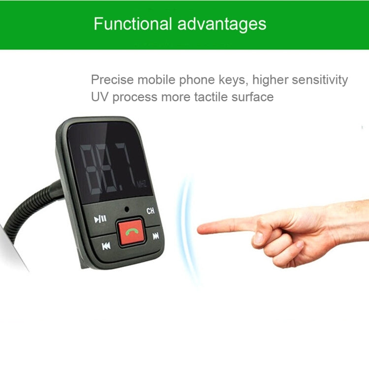 BT67 Bluetooth Car Kit MP3 Player FM Transmitter with Remote Control, 5V 2.1A USB Car Charger for iPhone 6 / iPad / Galaxy S6 / Mobile Phone