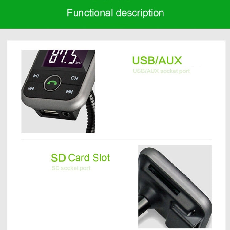 BT67 Bluetooth Car Kit MP3 Player FM Transmitter with Remote Control, 5V 2.1A USB Car Charger for iPhone 6 / iPad / Galaxy S6 / Mobile Phone