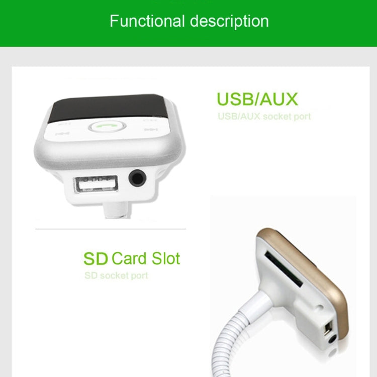 BT67 Bluetooth Car Kit MP3 Player FM Transmitter with Remote Control, 5V 2.1A USB Car Charger for iPhone 6 / iPad / Galaxy S6 / Mobile Phone