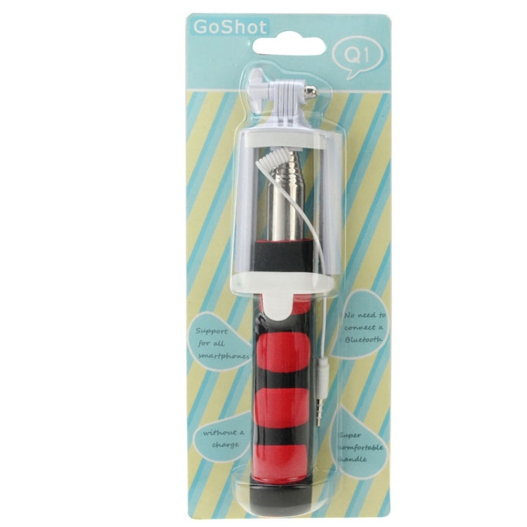 GoShot Photo Pole Selfie Stick Monopod Extendable Handheld Holder with 3.5mm Audio Cable, Max Length: 88cm