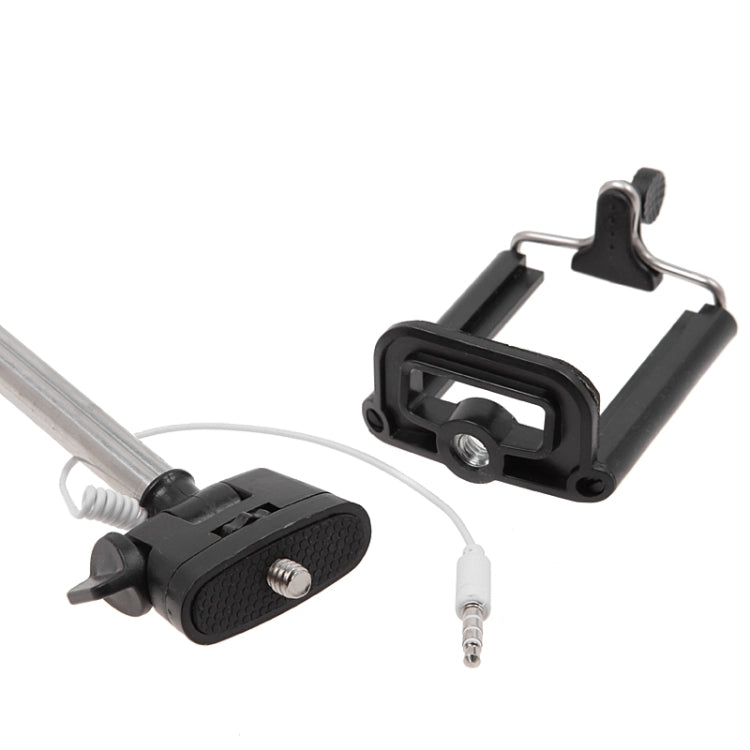 KX-M02 3D Chinese Knot Pattern Wire Controlled Selfie Stick Monopod Extendable Handheld Holder for Camera / Cellphone, Max Length: 90cm(White)