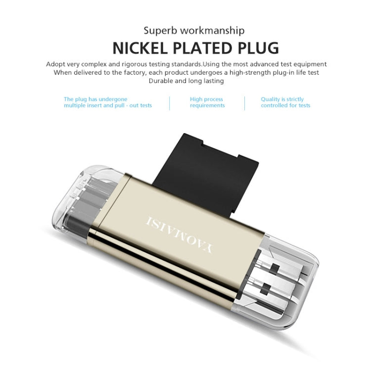 YAOMAISI Q25 2 in 1 USB 3.0 to Type-C Metal Memory Card Reader, Support SD / TF Card