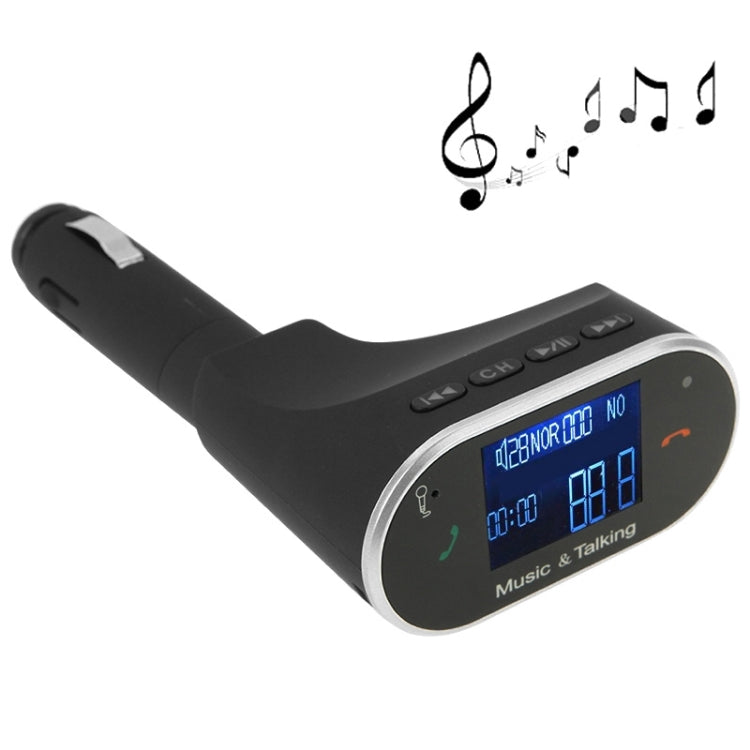Music & Tacking Handsfree Car Kit FM Transmitter with Remote Control, Car Charger, For iPhone, Galaxy, Sony, Lenovo, HTC, Huawei, and other Smartphones