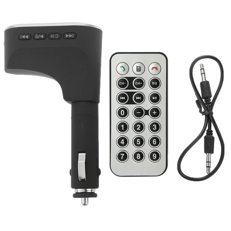 Music & Tacking Handsfree Car Kit FM Transmitter with Remote Control, Car Charger, For iPhone, Galaxy, Sony, Lenovo, HTC, Huawei, and other Smartphones