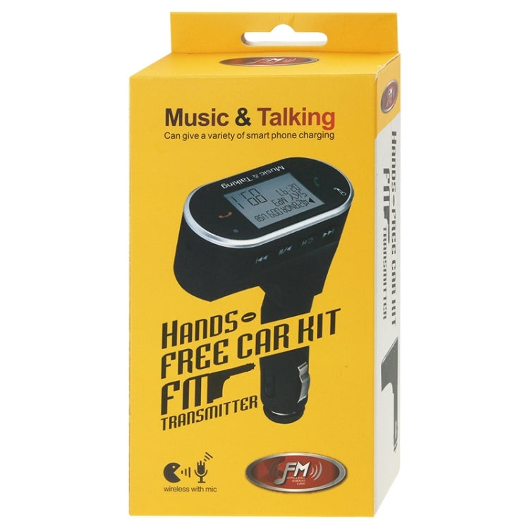 Music & Tacking Handsfree Car Kit FM Transmitter with Remote Control, Car Charger, For iPhone, Galaxy, Sony, Lenovo, HTC, Huawei, and other Smartphones