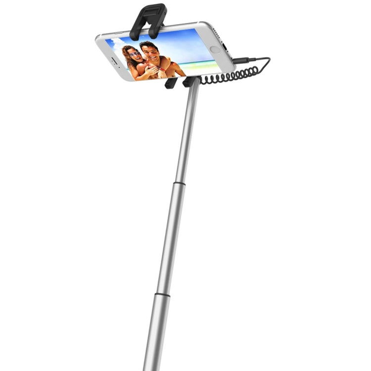 ROCK Portable Wire Control Selfie Stick Monopod Folding Extendable Handheld Holder for iOS & Android Phone, Folded Length: 21cm,