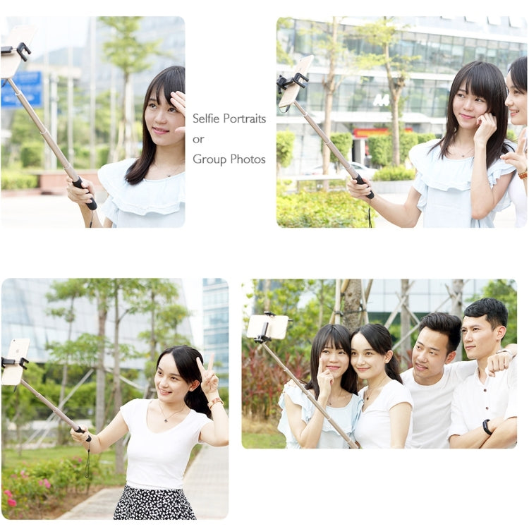 ROCK Portable Wire Control Selfie Stick Monopod Folding Extendable Handheld Holder for iOS & Android Phone, Folded Length: 21cm,